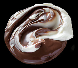 Image showing milk chocolate mixed with white chocolate