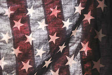 Image showing old USA flag backlit