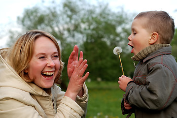 Image showing playing family