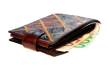 Image showing purse with money over white