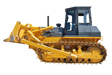 Image showing Side view of bulldozer on white