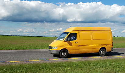 Image showing yellow delivery truck