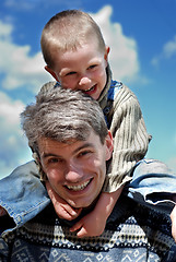 Image showing happy family (father and son)