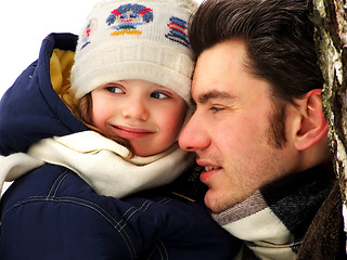 Image showing Little girl with father