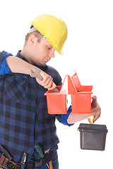 Image showing Handyman and toolbox