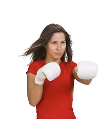 Image showing Girl boxing