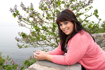 Image showing Woman Posing By the Sea