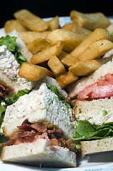 Image showing tuna club sandwich