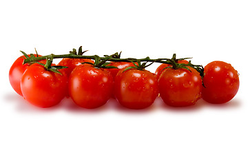 Image showing Tomatoes isolated on white with clipping path