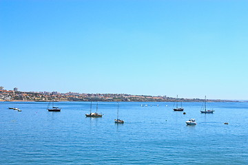 Image showing Wharf boats in Cascais, Portugal