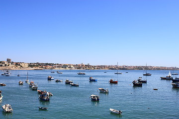 Image showing Wharf boats in Cascais, Portugal