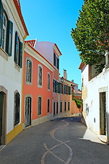 Image showing A narrow street in Lisbon, Portugal