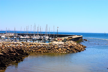 Image showing Wharf boats in Cascais, Portugal