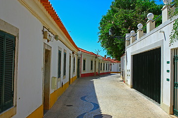 Image showing A narrow street in Lisbon, Portugal