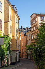Image showing Old street in the center of Stockholm