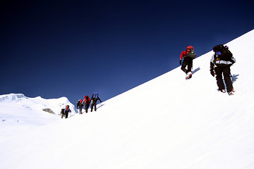 Image showing Climbing Mera Peak