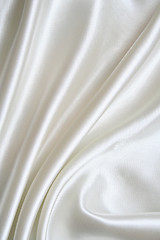 Image showing Smooth elegant white silk as background 