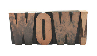 Image showing wow word in wood type