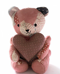 Image showing quilted bear with calico heart