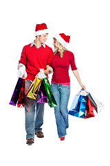 Image showing Christmas shopping couple