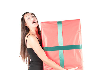 Image showing Woman with present