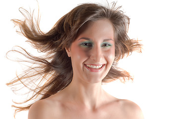 Image showing Young beautiful brunette woman
