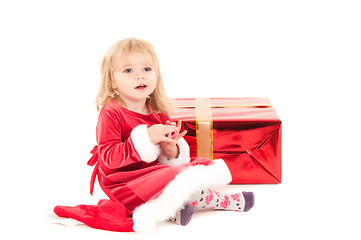 Image showing Little christmas baby-girl