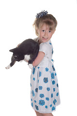 Image showing Girl and cat