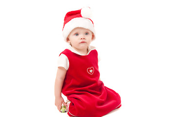 Image showing Little christmas baby girl 