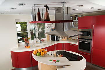 Image showing Red modern kitchen