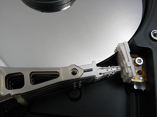 Image showing Closeup inside a harddisk