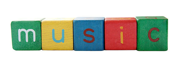 Image showing the word music in block letters