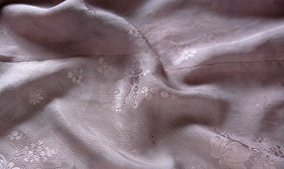Image showing antique Chinese lavender silk