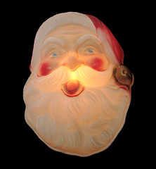 Image showing vintage Santa head lit up