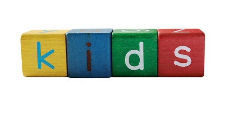 Image showing kids in block letters