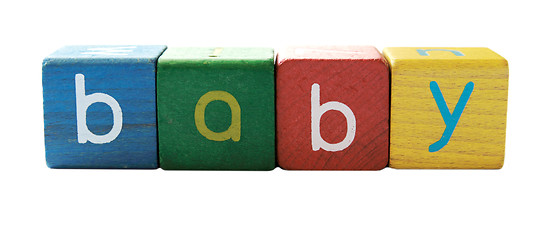 Image showing baby in block letters