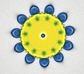 Image showing yellow and blue floral abstract