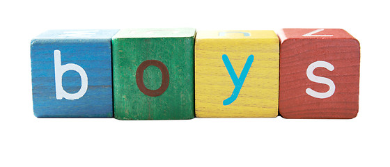 Image showing boys in block letters