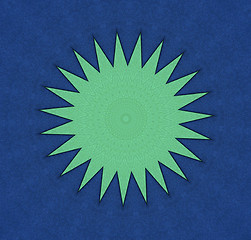 Image showing green star on dark blue