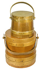 Image showing Old Wooden Buckets