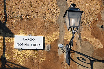 Image showing Small Street Signs, Bolgheri, Tuscany, March 2007