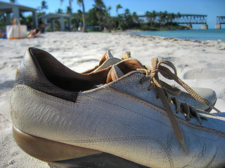 Image showing Shoes on Bahia Honda State Park, Florida, January 2007