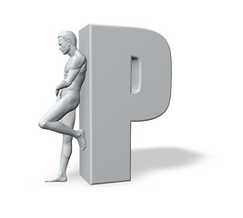 Image showing man leans on P