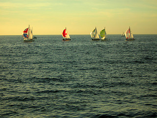 Image showing Yachts competing in the Americas cup, Malmö sweden.