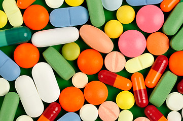 Image showing Pills on Green
