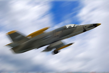 Image showing  fighter jet airplane in motion