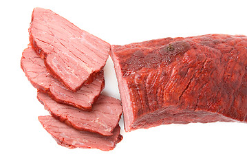 Image showing Close up of Slices beef 