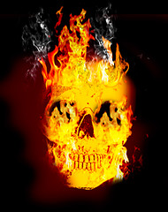 Image showing Fire skull