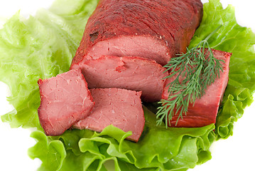 Image showing lettuce and beef meat