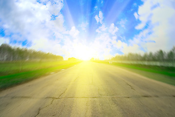 Image showing road and sun